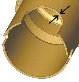 Рис. 14. Придание толщины поверхностям для получения твердотельной модели