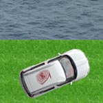 Машина на берегу реки