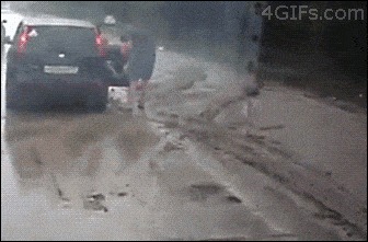 Советы начинающим водителям — как избегать аварийных ситуаций Авария, Для начинающих, Авто, Гифка, Длиннопост