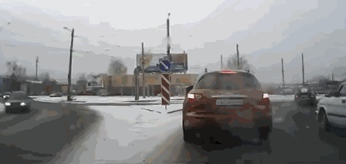 Советы начинающим водителям — как избегать аварийных ситуаций Авария, Для начинающих, Авто, Гифка, Длиннопост