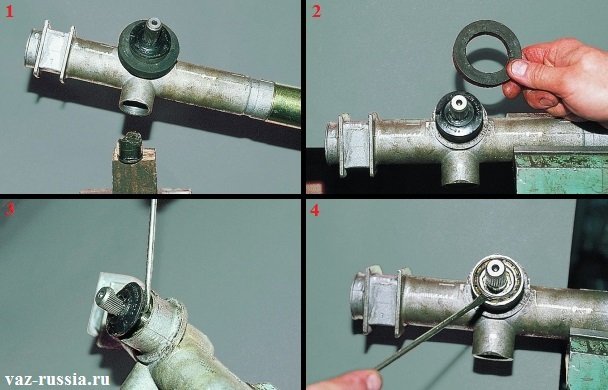 Упорная втулка и картер рулевой рейки