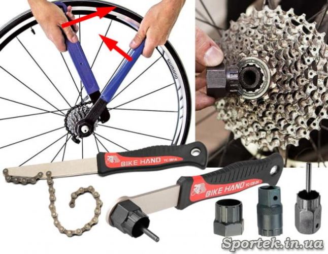 Снятие кассеты с заднего колеса велосипеда