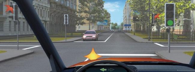 Как Вам следует поступить при повороте налево?