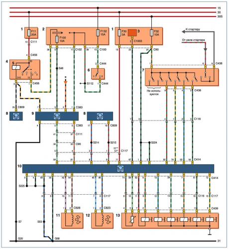 Ford Focus II. Схемы электрооборудования. Схемы включения отопления, вентиляции, кондиционирования. Аудиосистема и система управления автоматической трансмиссией
