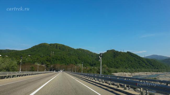 Ровные участки дороги до Сочи