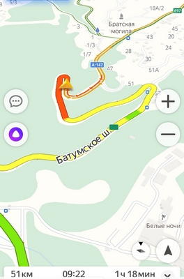 Время в пути от Дагомыса до Лазаревской